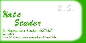 mate studer business card